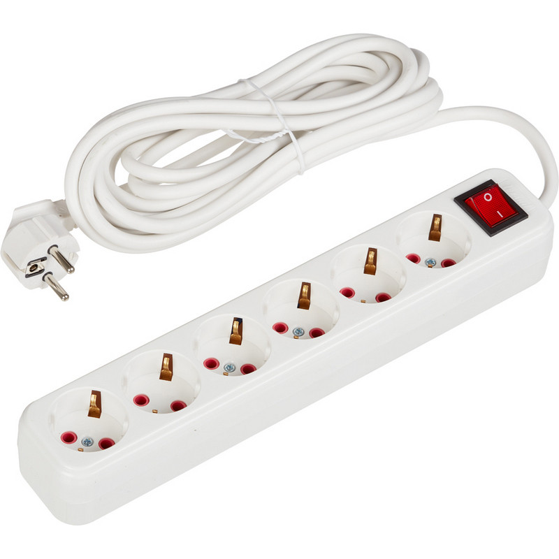 Удлинитель SPARKLUX с заз. с выкл. 6 розеток 3 метров SL-610-3  |+