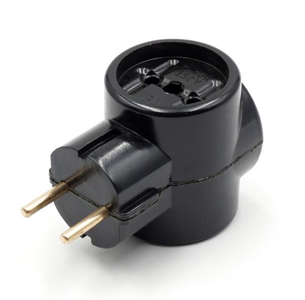 Тройник ЕВРО Черный  1х50  /1