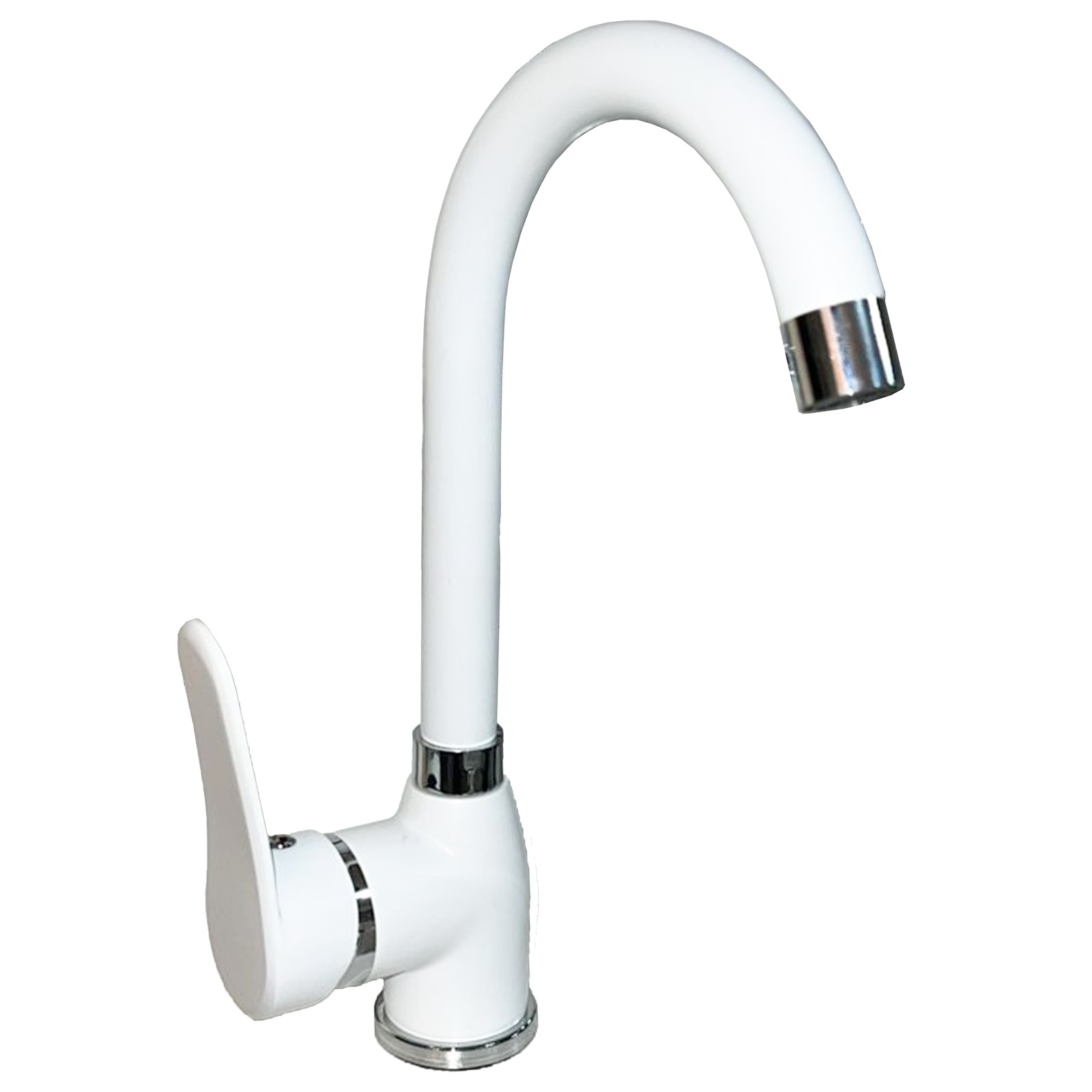 Смеситель для кухни высокий гусак белый MITTSU M2043W 1x12  |*