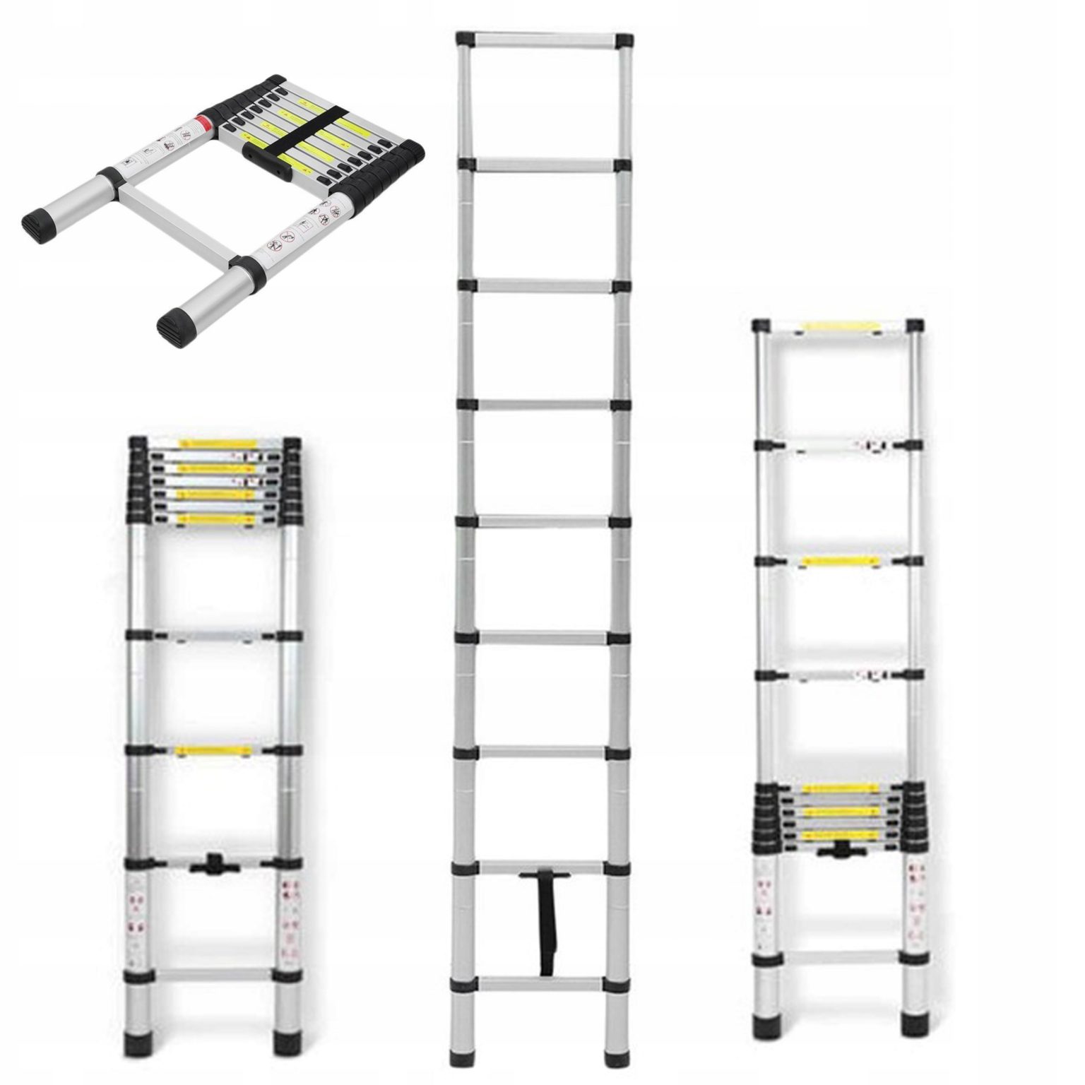 Лестница телескопич. Синий/Хром 16ст 6,2 м  M6828  |*