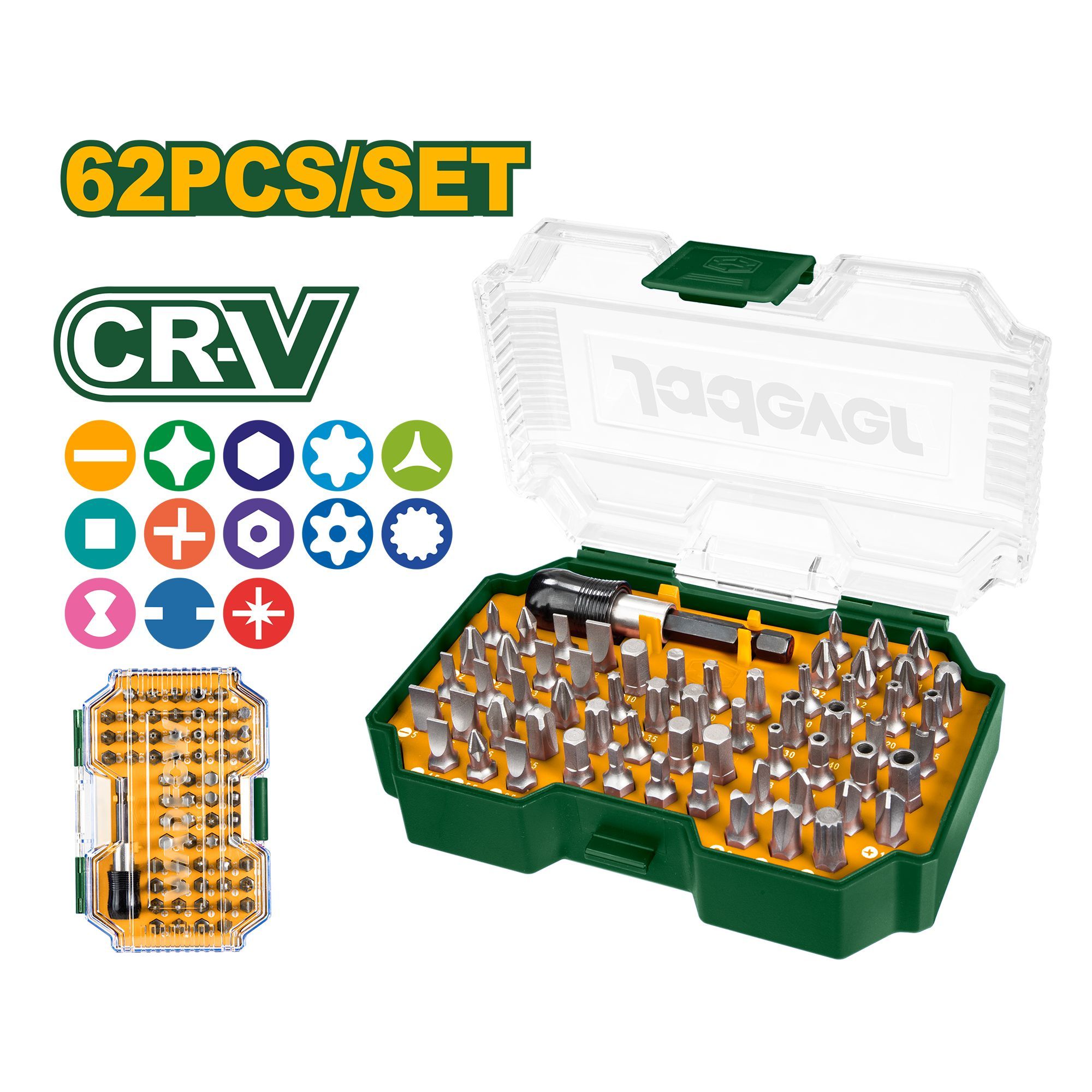 Набор бит Jadever 62pcs (1x30)   |*