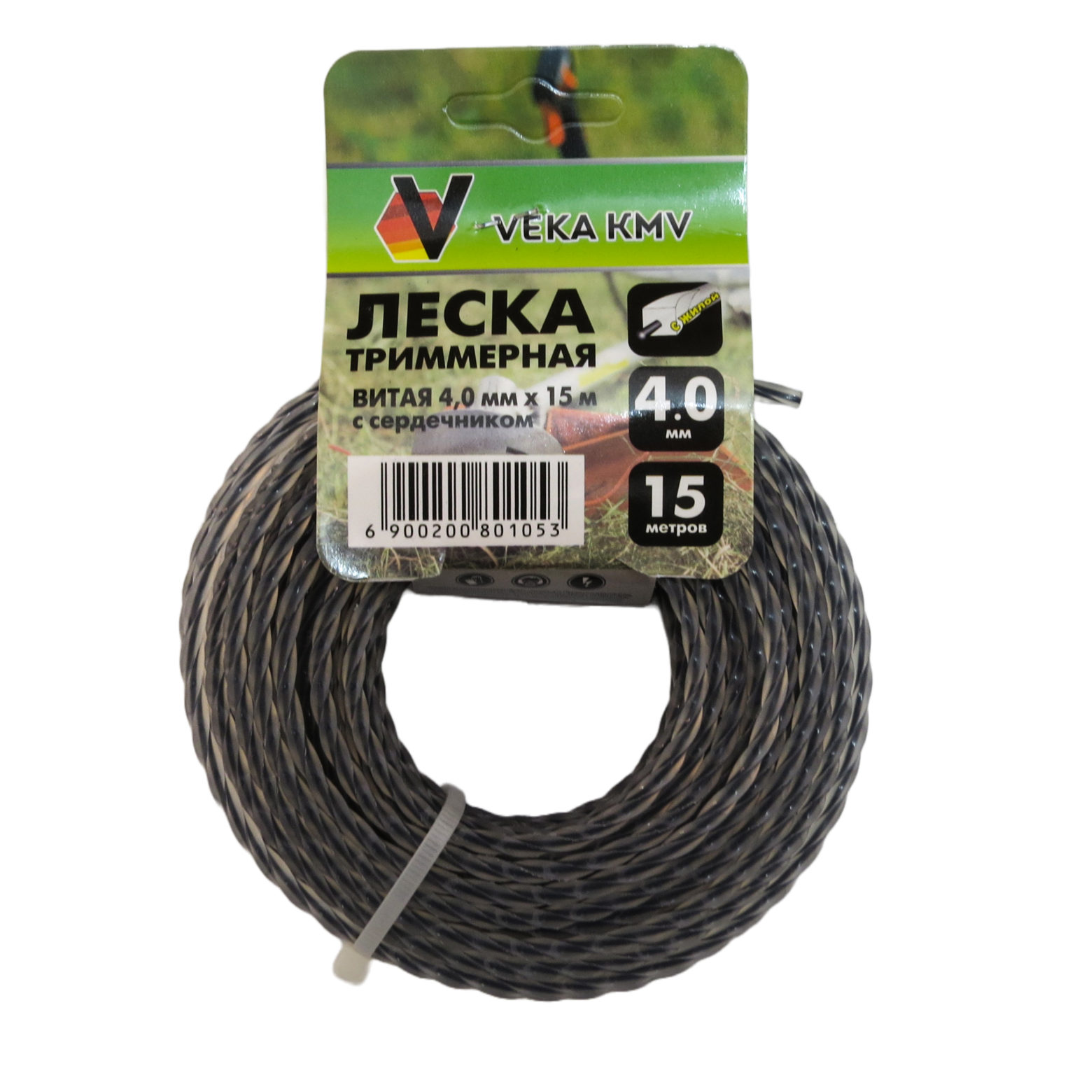 Леска для трим. VEKA Витая с Сердечником 4мм*15м (1*25) (100)      /+