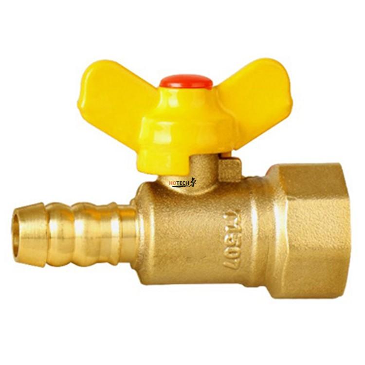 Кран-штуцер желтая ручка Ф15 внут* 9мм  1х30   |+