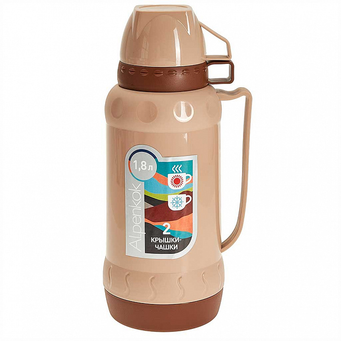 Термос со стеклянной колбой Alpenkok 1,8л AK-18010S 1x12  |1