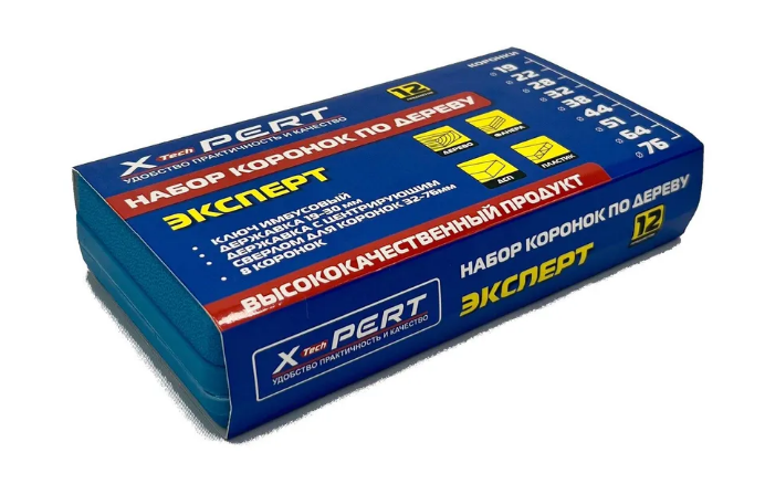 Набор коронок по дереву Средний (XPERT) 12pcs (1х40)   