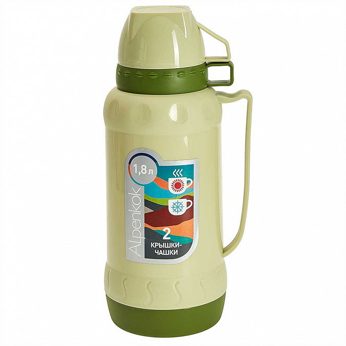 Термос со стеклянной колбой Alpenkok 1,8л AK-18011S 1x12  |*