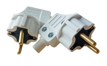 Вилка евро Угловая Белая   |+