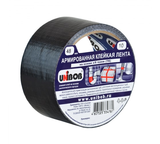 Скотч Армированный UNIBOB 48мм х 40м Черный 1х36 |+