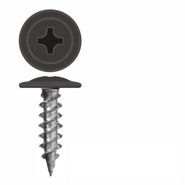 Саморез с пресс-шайбой RAL 8019 4,2х19 Острый (серо-коричневый) 1х1000  /+