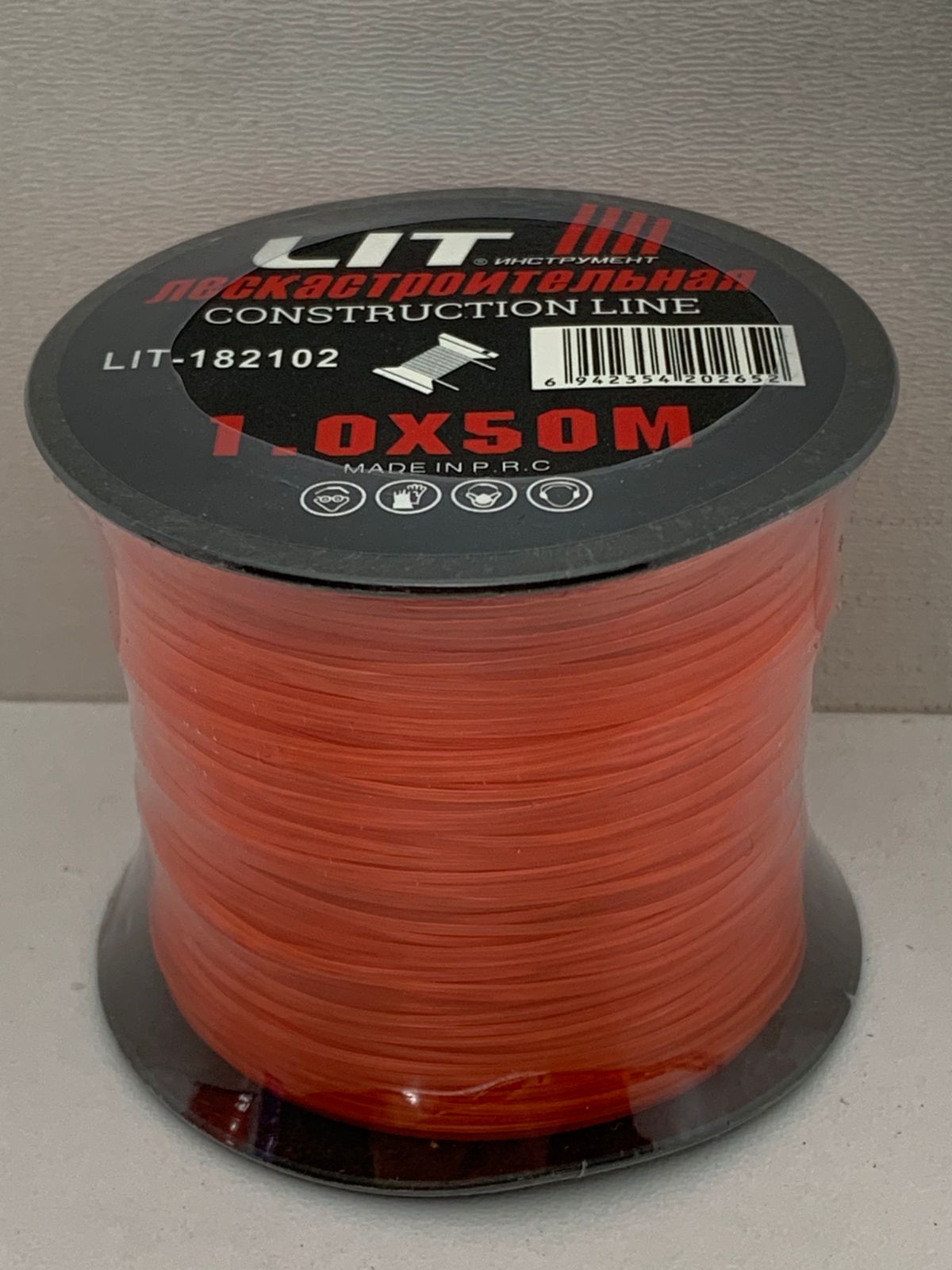 Леска на катушке LIT 1мм х 50м КРАСНАЯ 1х12 (1х216)|*