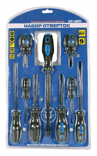 Набор отверток X-PERT 9 предметов XP-0311 |+