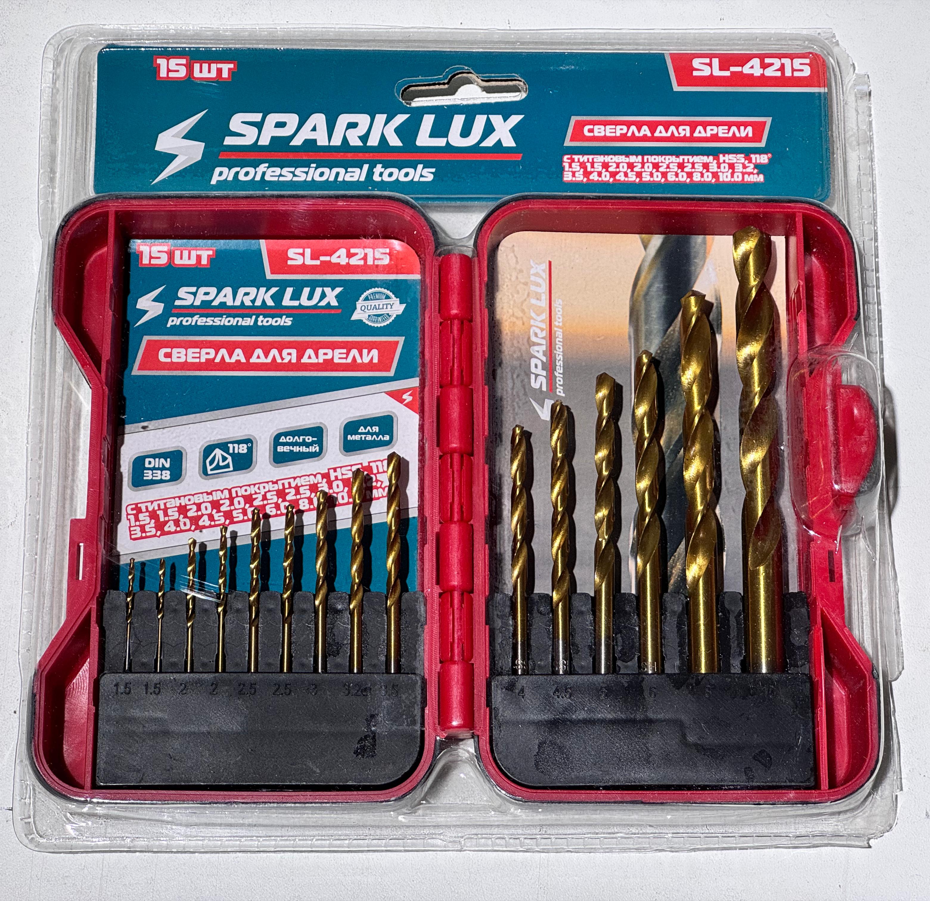 Набор сверл по металлу 15 предметов SPARKLUX (1x20)