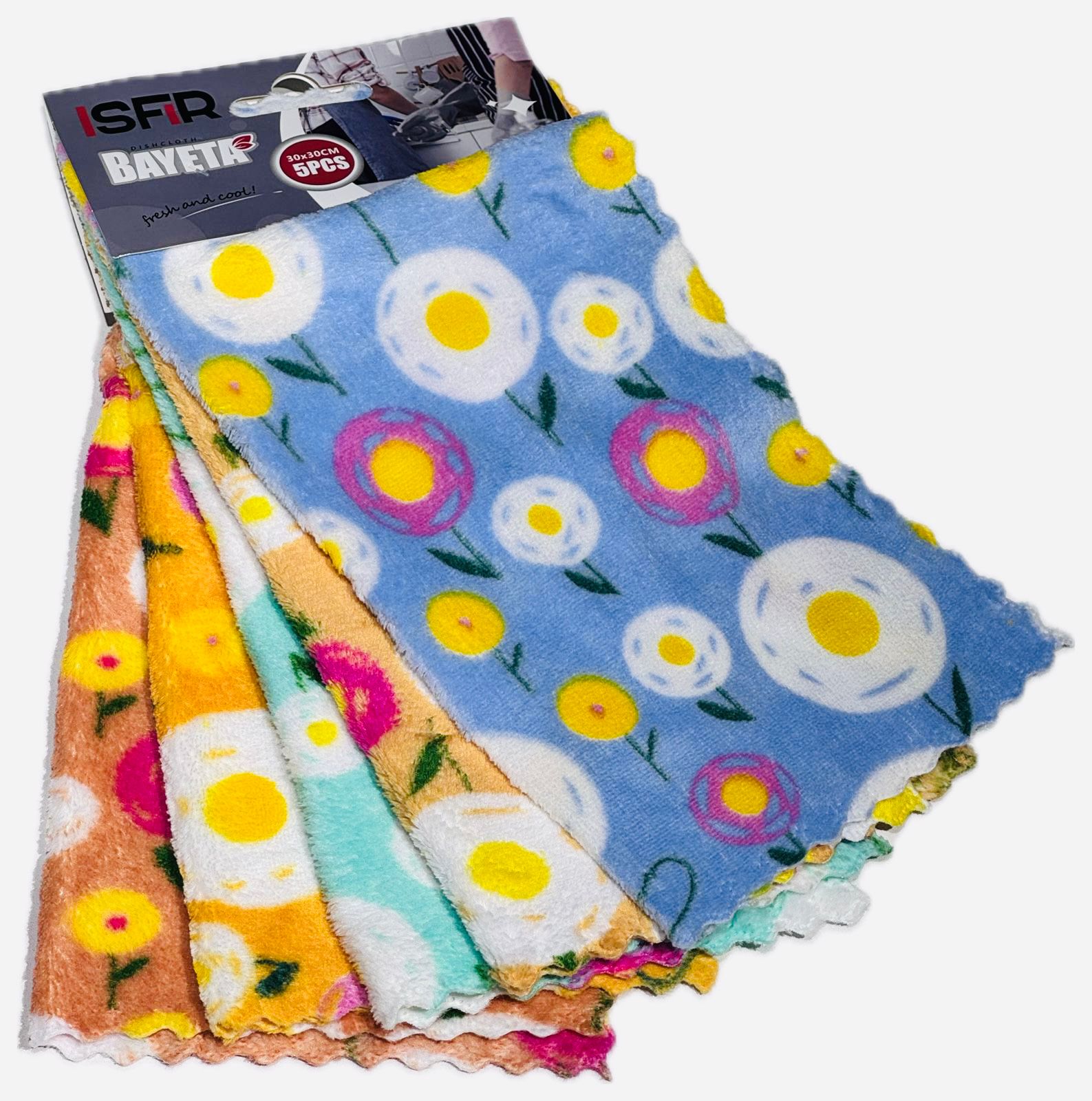 Тряпка (Набор из 5шт) 30х30см с Рисунком 1х12(1х360) 