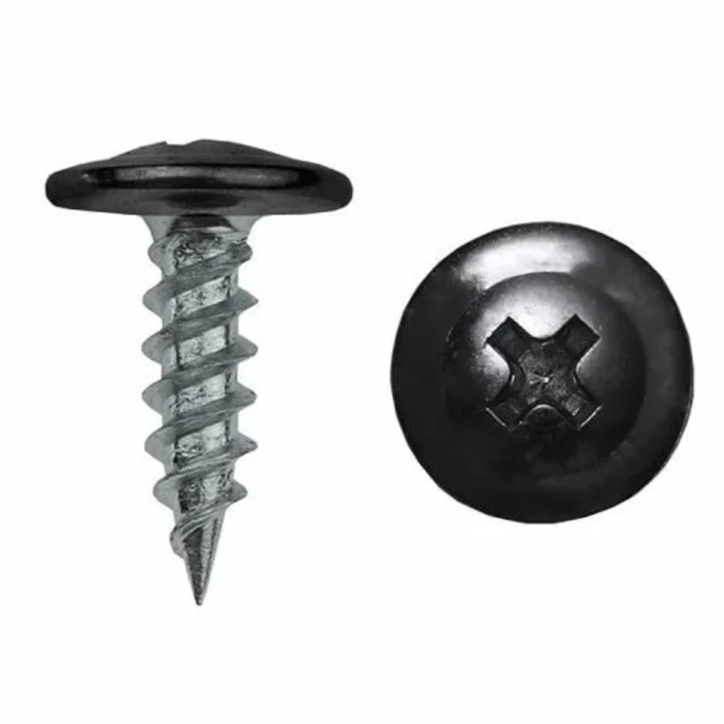 Саморез с пресс-шайбой RAL 9005 4,2х19 Острый (глубокий черный) 1х1000  /+