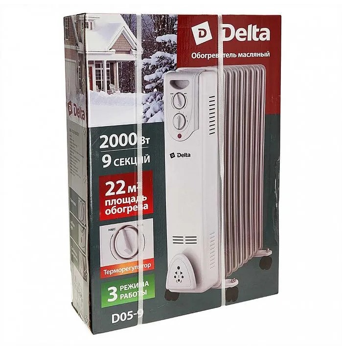 Обогреватель масляный D05-9 DELTA 2000Вт 9 секций  /+