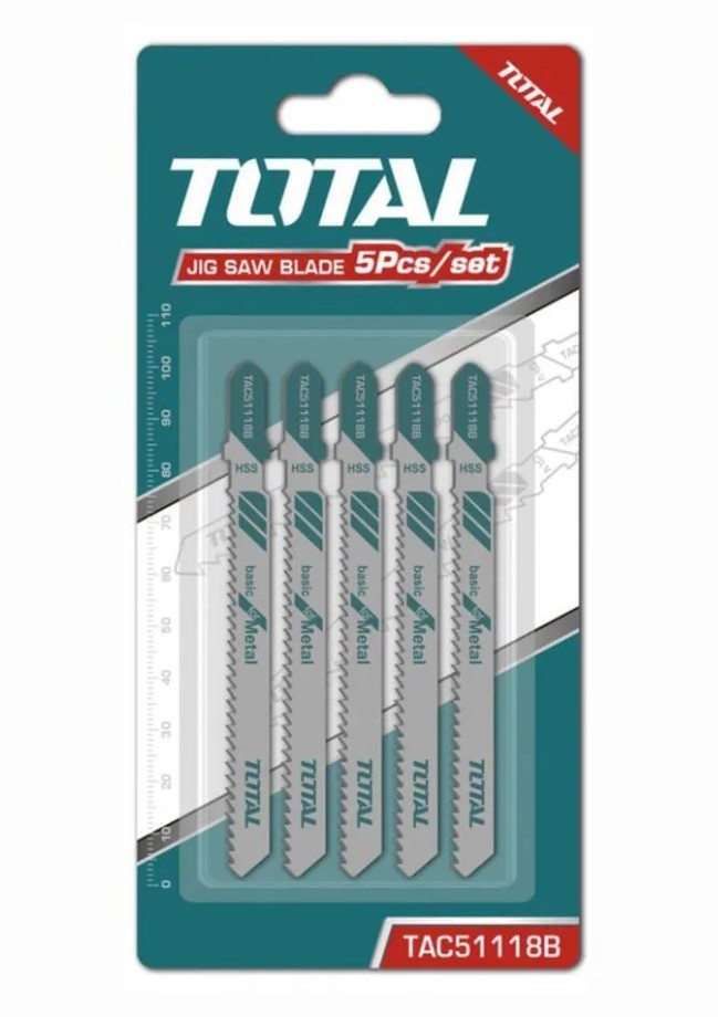 Пилки для лобзика TOTAL 100мм TAC51118B для металла |+