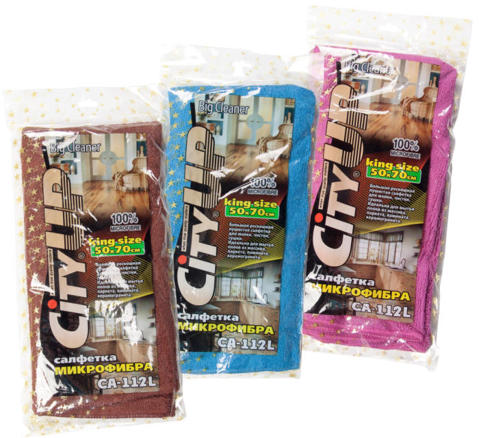 Тряпка салфетка микрофибра CityUP 70x80см CA-111XL 1x10 (1x300) VMF-862-10 |*
