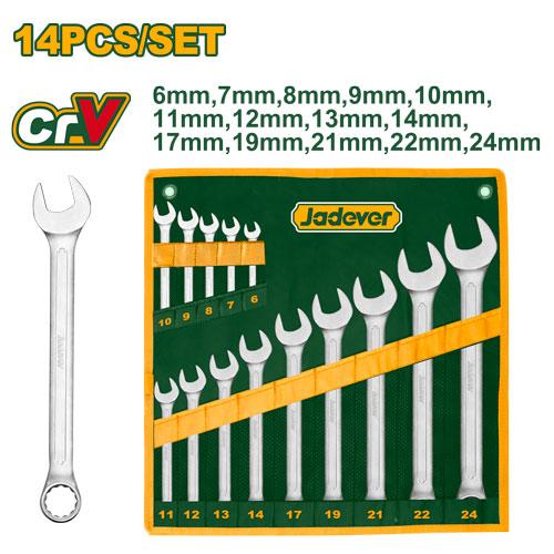 Набор гаечных комбинированных ключей Jadever 14pcs 6-24mm (1x10)  |*