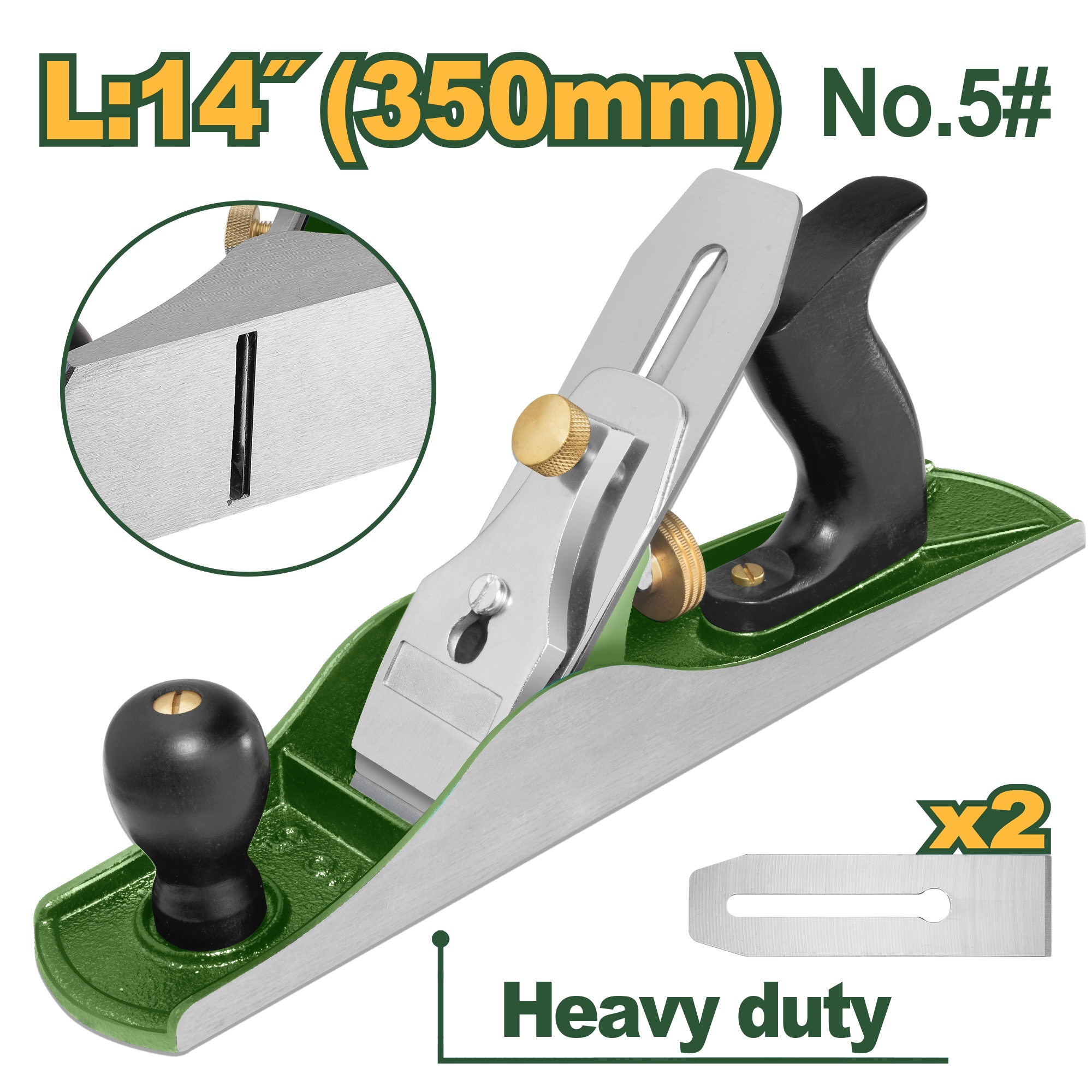 Рубанок Jadever №14 350mm  (1x10)  |*