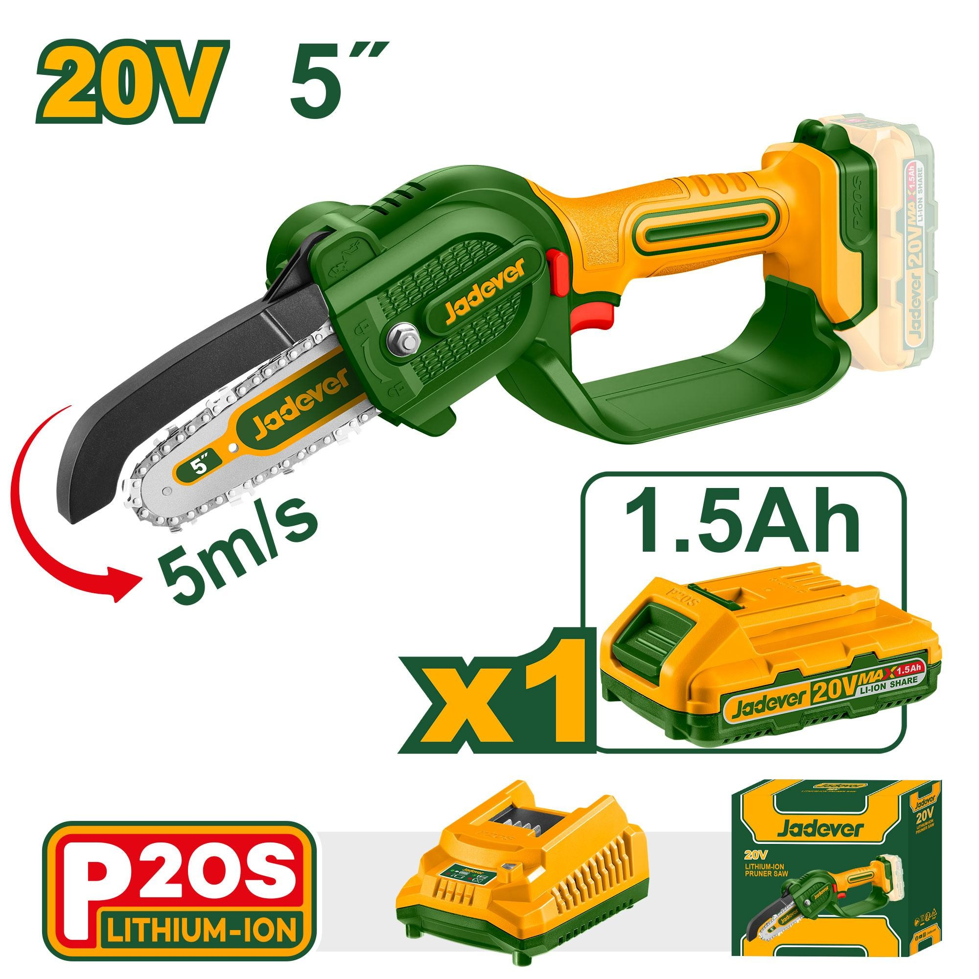 Аккумуляторная Пила-мини Цепная Jadever №5 (1.5Ah) (1x6)  |*