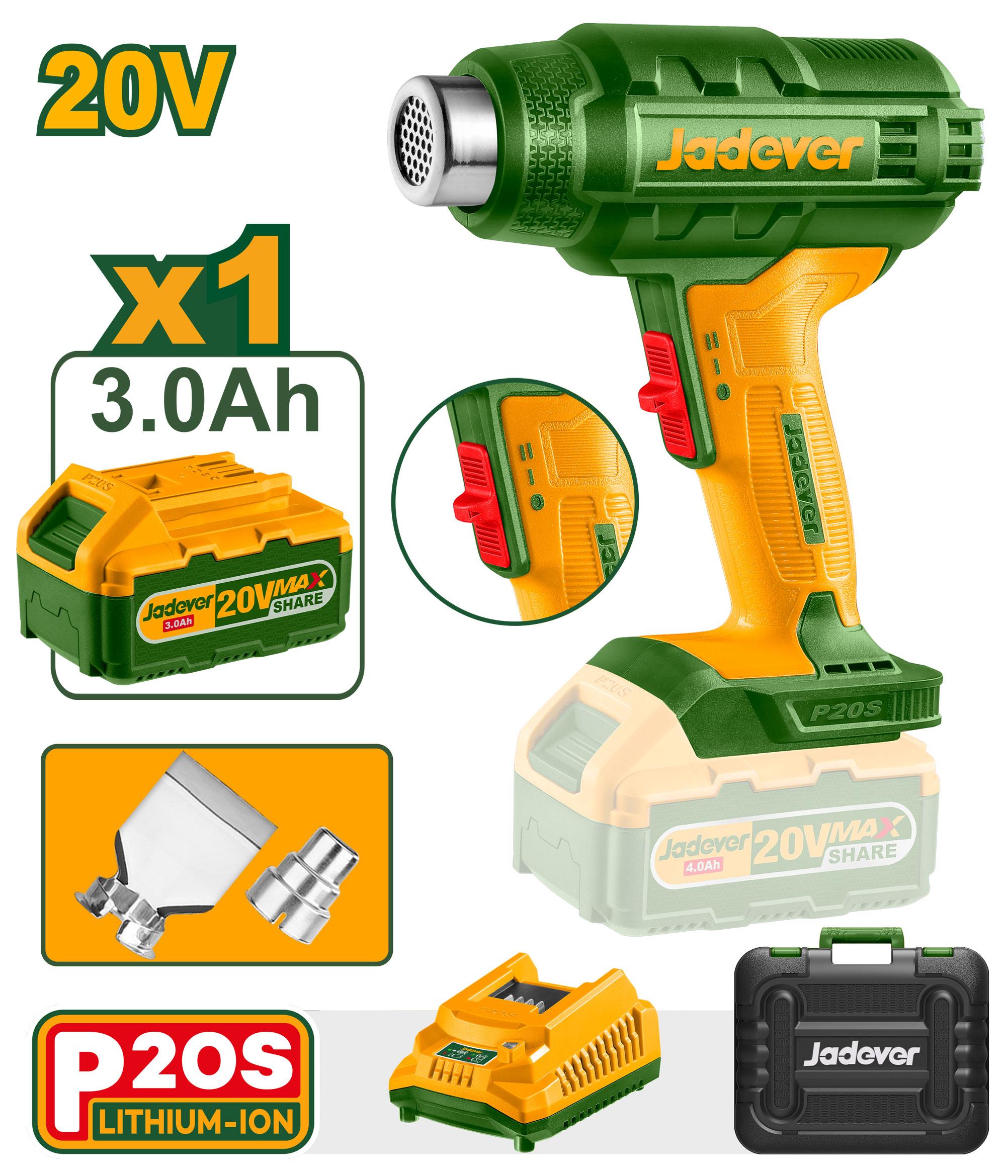 Фен Аккумуляторный Jadever 20V (1x5)   |*