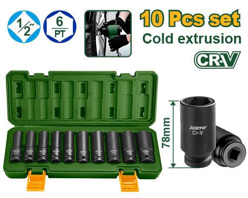 Набор Ударных удлиненных головок Jadever 10pcs (1x10)  |*