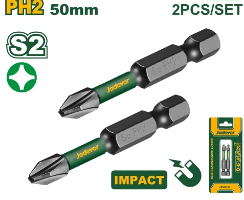Биты Jadever Односторон.PH2 50mm 2pcs (1x400)   |*
