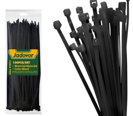 Стяжки кабельные Jadever Черные 300mm х 4,8mm 100pcs (1х120)  |*