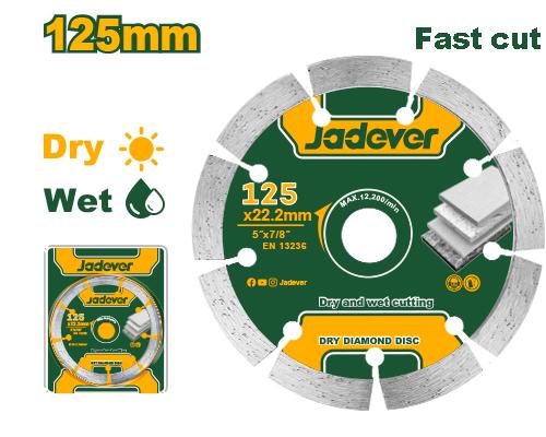 Круг Алмазный Jadever Сегментный 125мм Сухой рез  (1x100)   |*