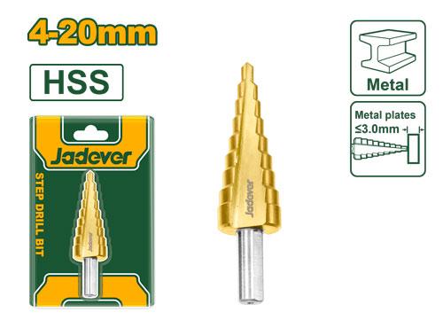Сверло ступенчатое Jadever 4-20mm (1x120)  |*