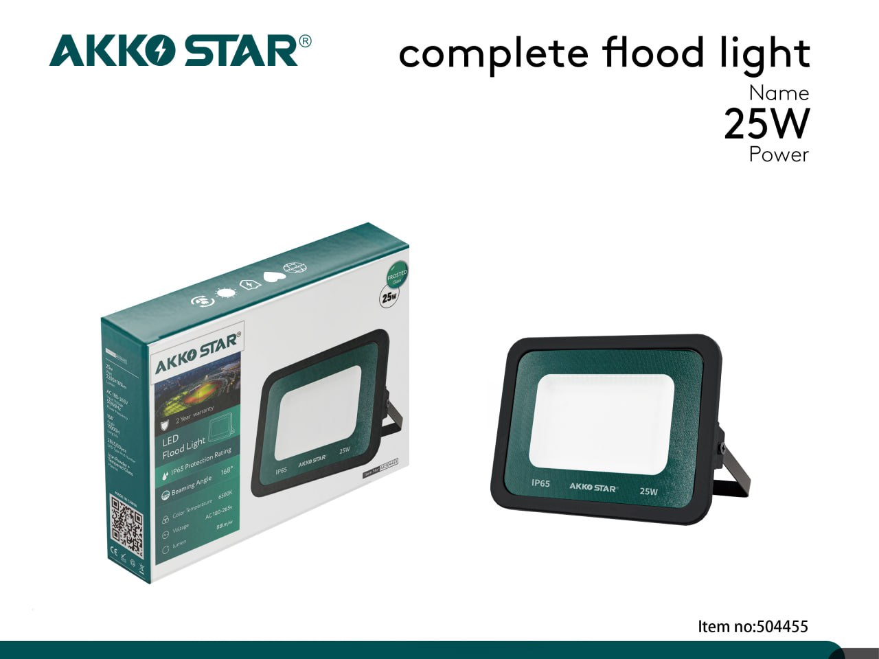 Прожектор AKKO STAR 25W 6500K  |*