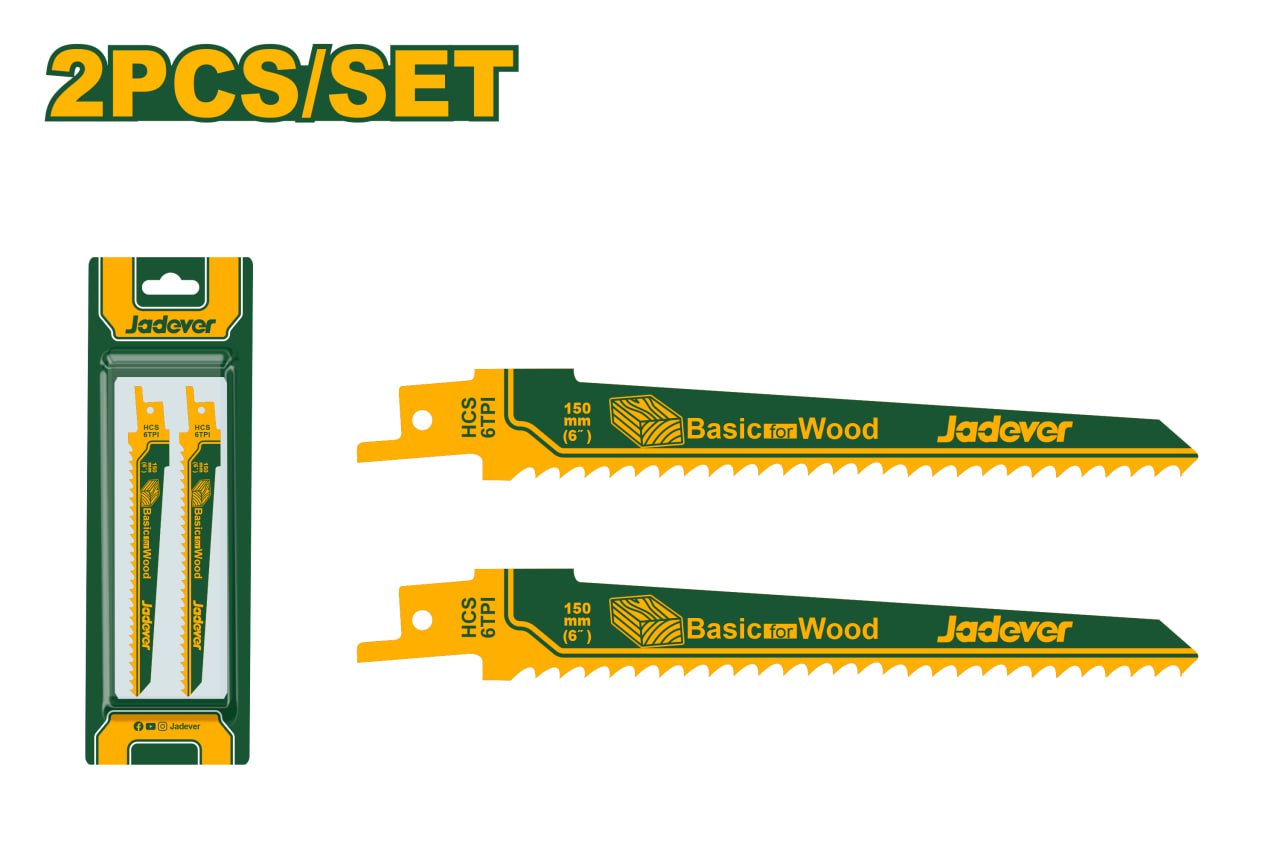 Пилки для сабельной Пилы Jadever по дереву 2pcs 150mm(6") (1x100)  |*