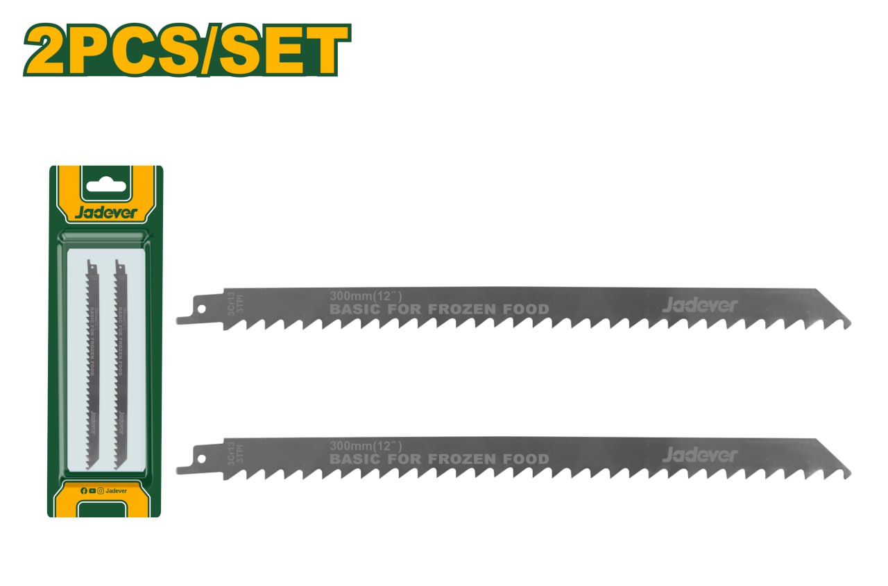 Пилки для сабельной Пилы Jadever 2pcs 300mm (1x100) 3TPI |*
