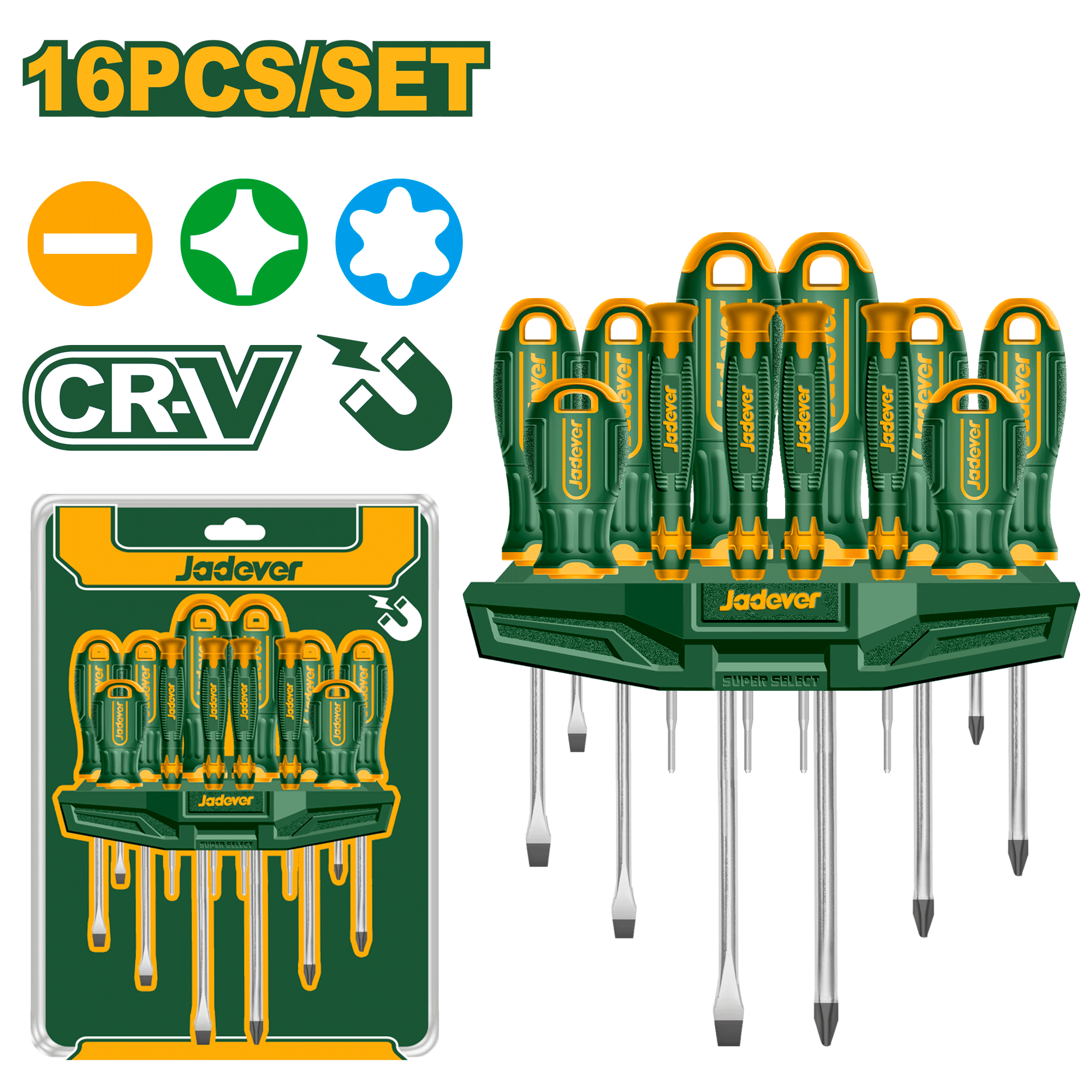 Набор отверток Jadever 16pcs (1x10)  |*