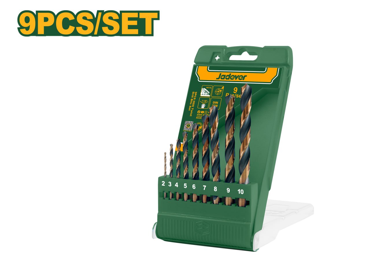 Набор сверл по Металлу Jadever 9pcs HSS (1x24)  |*