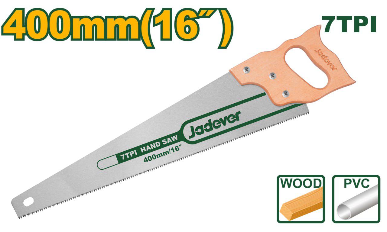 Ножовка по дереву Jadever 400mm с Дер.ручкой (1х24)