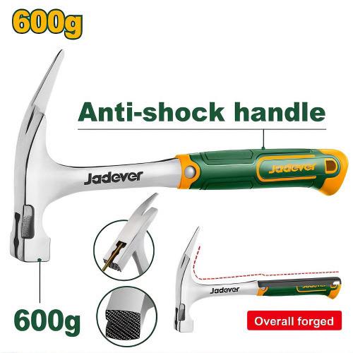 Молоток Гвоздодер Jadever с противоударой. ручкой 600гр (1x12)  |*