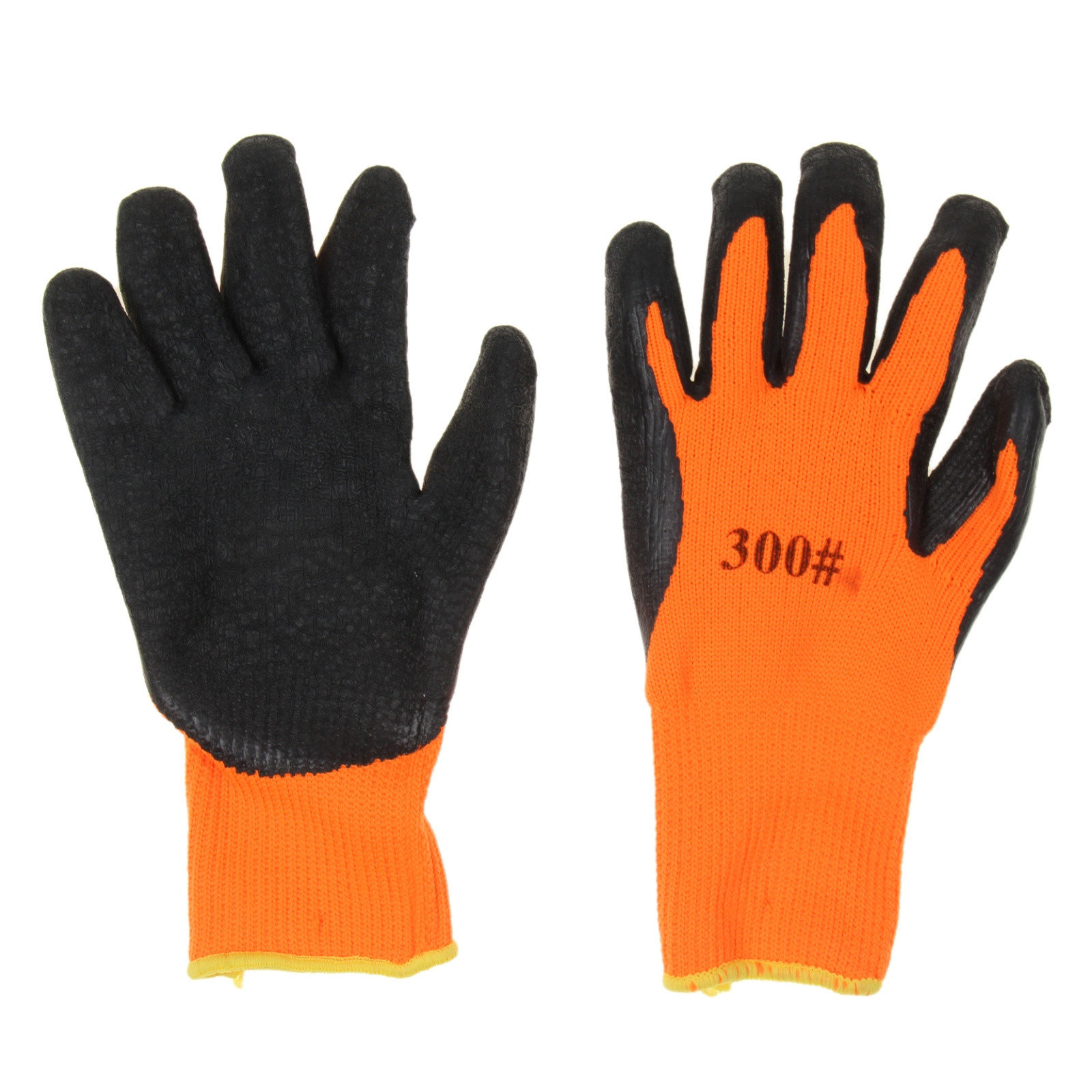 Перчатки тёплые Черно-Оранжевые 1х12 1х480  /+