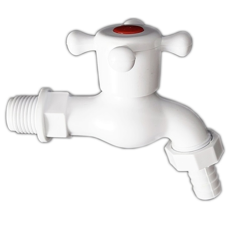 Кран пластиковый 1/2 Ф15 с Красной ручкой 1х20 1х240 |*